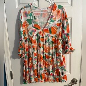 Petal + Pup Multicolor Abstract Print Mini Dress